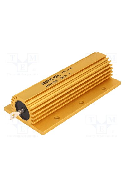 OEM Rezistor bobinat ARCOL/OHMITE HS150-3K3J, 3,3kΩ, cu radiator, înşurubare,...