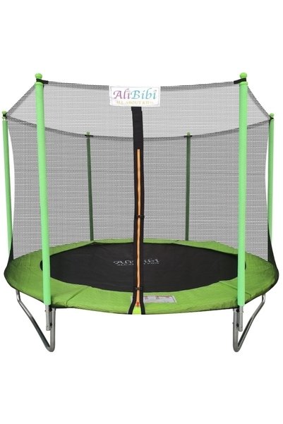 ALIBIBI ®   Trambulină Fun 608, verde, diametru 244 cm (8 FT), plasă de sigur...