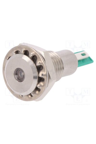 OEM Lampă de control LED BULGIN DX0505/GN/24, plată, verde, 24VDC, Ø12,1mm, I...