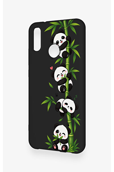 Vip Case Huawei P20 Lite Uyumlu Sevimli Panda Bambu Desenli Silikon Kılıf