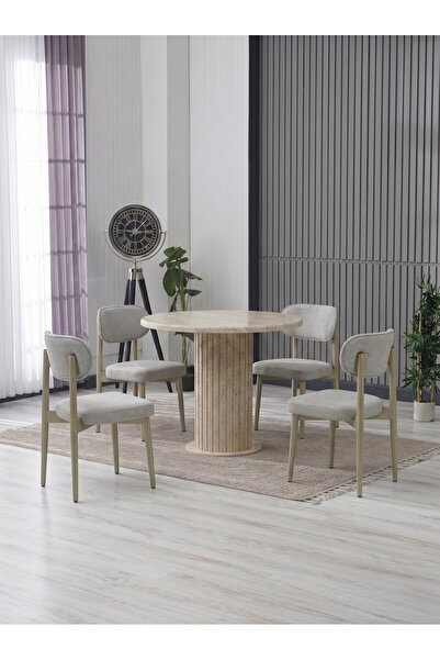 JoyMassa AREL BOHEM 90X90 MEBRAN MASA / 4 POLO SANDALYE TAKIM