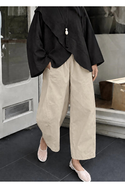 MODA AKSA CHİNO DİKİŞLİ PALON PANTOLON NATUR BEJ