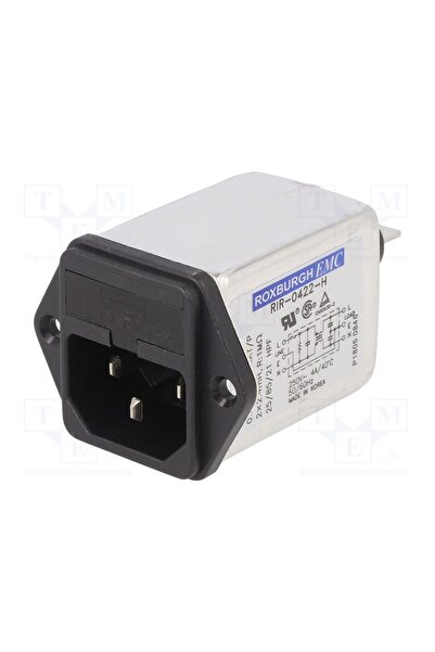 OEM Conector alimentare AC ROXBURGH EMC RIR0422H, soclu, tată, Inom 4A, Ir 0,...