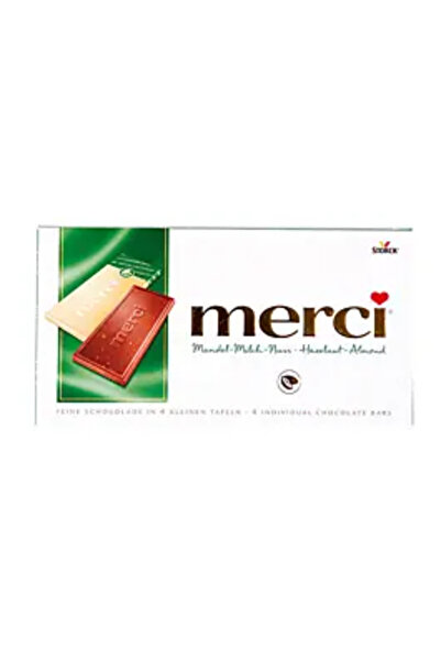 Merci Ciocolată cu bucăți de alune de pădure și migdale 100g