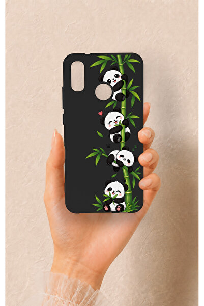 Vip Case Huawei P20 Lite Uyumlu Sevimli Panda Bambu Desenli Silikon Kılıf