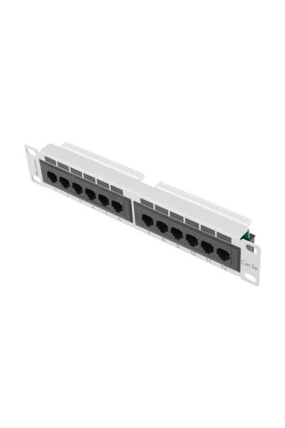 Lanberg Patch Panel, Lanberg, Cat. 5e, 12 porturi, 1U, 10 ", Gri