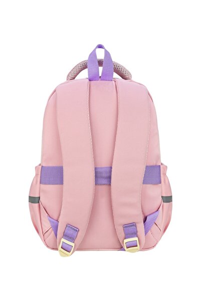 hediyeconcepti Kidsbag Kız Çocuk 3'lü Okul Çantası Seti Mor Pembe Desenli Sırt Çantası Beslenme Kalemlik Seti