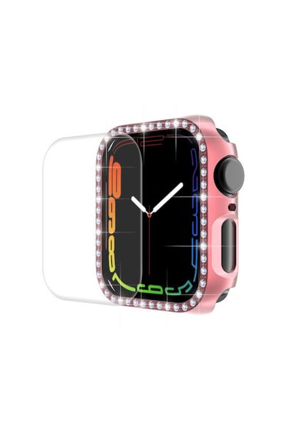 ENKAY Θήκη Προστασίας Οθόνης για Apple Watch Σειρά 7 8 9 41mm, Ροζ