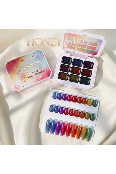 HONEY GIRL Professional Gel Polish OEM DIY French Eco-friendly LED UV 9D Cat Eye Effect Magnetic Liquid 5D Gel Set