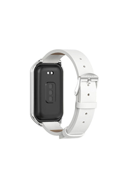 MIJOBS Xiaomi Smart Band 8 Active Λουράκι Συνθετικό Δέρμα Λευκό