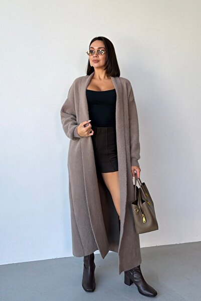 Serica Moda Mink Bearded Long Cardigan