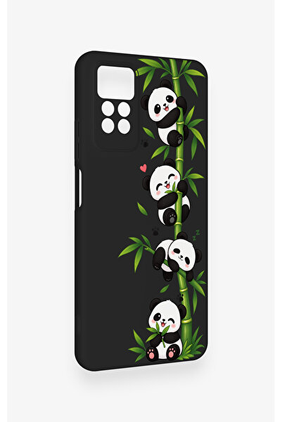 Vip Case Redmi Note 11 Pro 4G Uyumlu Sevimli Panda Bambu Desenli Silikon Kılıf
