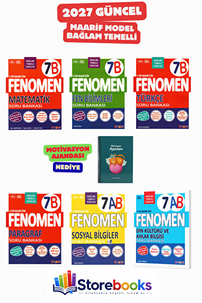 Fenomen Yayıncılık 7.Sınıf Mat B+Fen B+Türkçe B+Paragraf B+Sosyal A+B ve Din ...