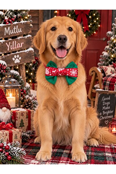 DOGİ&DOG Green Christmas Themed Dog Bow Tie Cat Bow Tie (1-50kg)