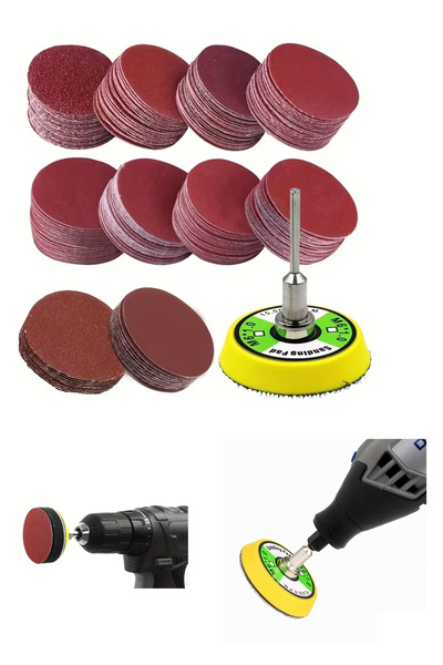COMBAT 52 Parça Mini Cırt Zımpara Pimli Matkap Gravür Uyumlu 3.2 mm Zımpara Seti
