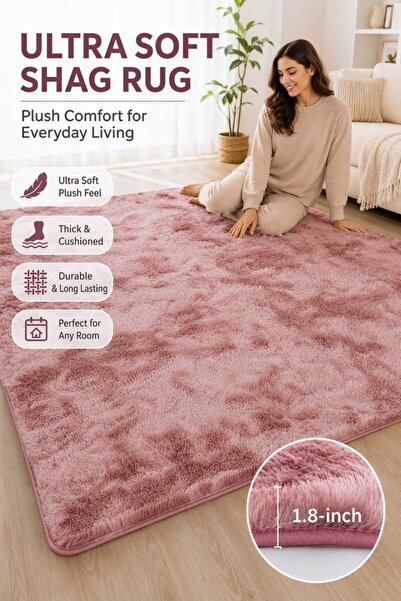 Generic 1 Polyester Non Slip Shaggy Area Rug Plush Soft Fluffy Living Room Be...