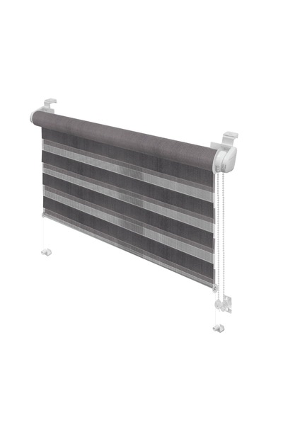 OEM Gardinia roller blind, Mini Zebra, Polyester, gray, day - night, material...