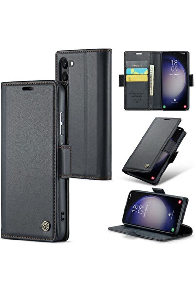 OEM Caseme 023 Luminus Θήκη Πορτοφόλι Δερμάτινη / Συνθετικό Δέρμα Μαύρο Galax...