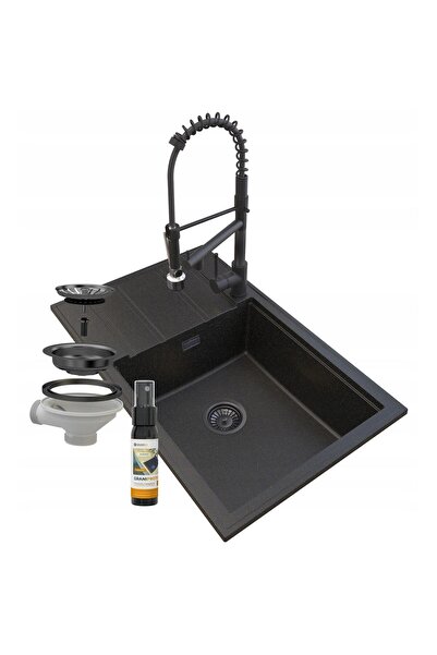 Granitan Set chiuveta granit LOUIS 800x500 mm, un bol, baterie extractibila, ...