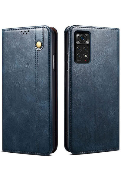 OEM Δερμάτινη Θήκη με Υφή Μπλε (Xiaomi Redmi Note 11/note 11s)