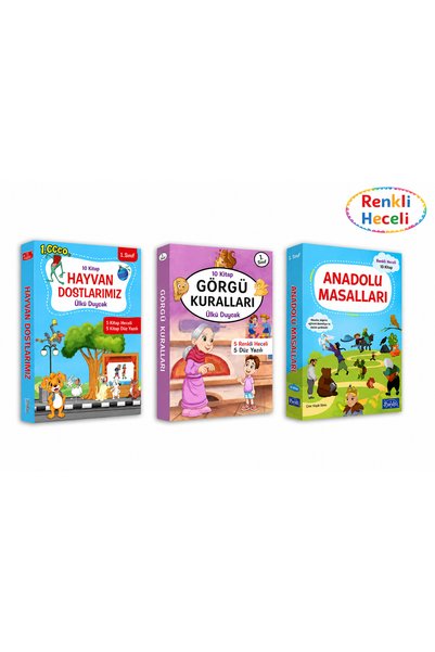 Yuva Yayınları 1. Sınıf Hikaye Kitabı Renkli Heceli (Anadolu Masalları - Hayv...