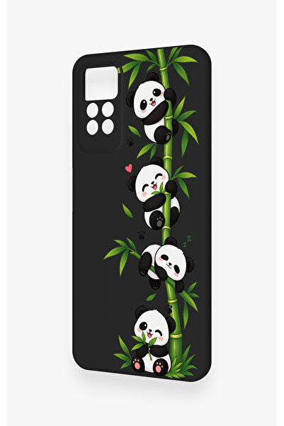 Vip Case Redmi Note 11 Pro 4G Uyumlu Sevimli Panda Bambu Desenli Silikon Kılıf