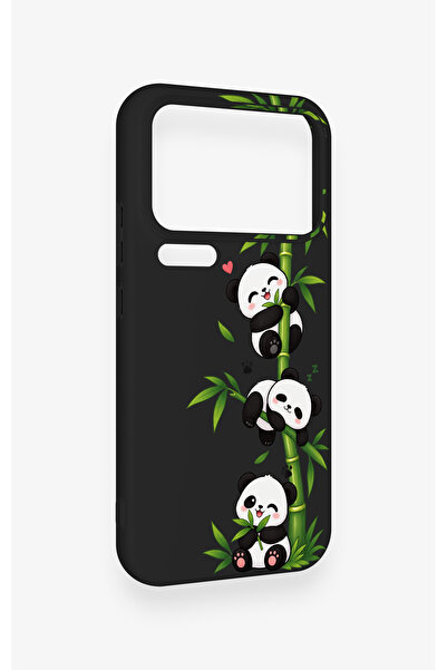 Vip Case Mi 17 Pro Max Uyumlu Sevimli Panda Bambu Desenli Silikon Kılıf