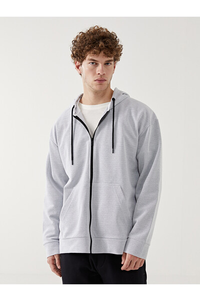 LC Waikiki Trendlucky with a Difference Hooded Long Sleeve Men's Zipper Sweat...