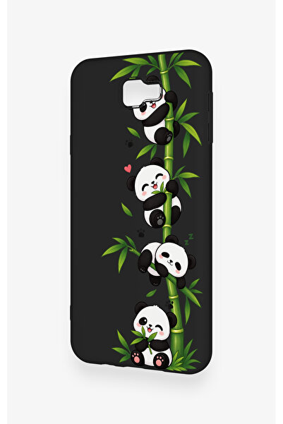Vip Case Samsung J7 Prime Uyumlu Sevimli Panda Bambu Desenli Silikon Kılıf