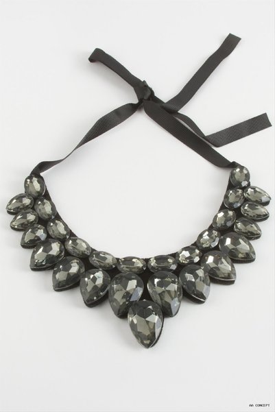 ZERO LAND CONCEPTA Necklace with Drop-Shaped Stones (165042) in Anthracite