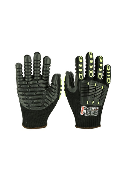 Starline E-125515 Polyester Astar - Köpük Kauçuk Vibrasyon Eldiveni EN ISO 10819 EN 388:3141A