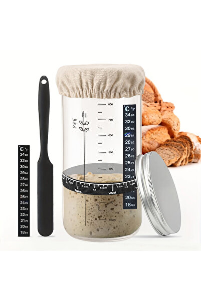 Generic Brand Kit starter maia, kit fermentare acasă, preparare pâine, borcan...