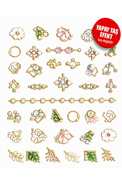 Sibelon 3D Kabartmalı Nail Art Sticker Tırnak Süsleme Stickeri Taş Görünümlü ...