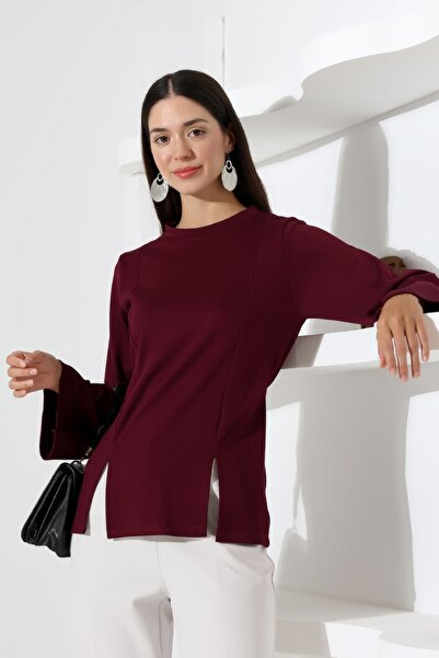 Sabr Women's Modal Slit Detailed Spanish Sleeve Blouse