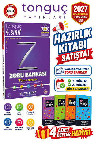 Tonguç Yayınları 4. Sınıf Zoru Tüm Dersler Soru Bankası Tamamı Yeni Nesil Vid...