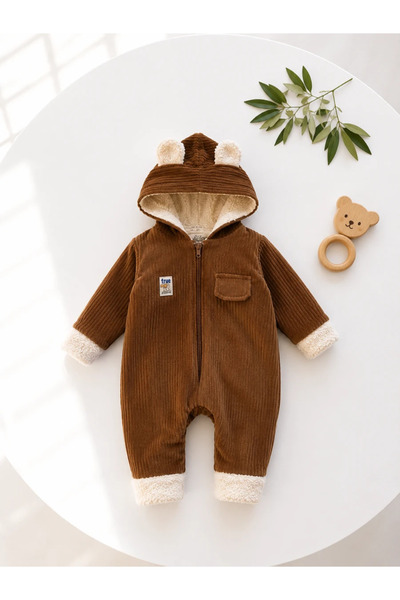 hümabebe Welsoft Lined Outer Velvet Soft Outerwear Jumpsuit (Order One Size L...