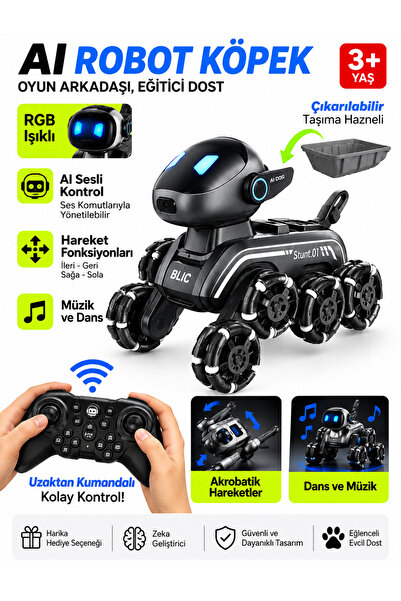 VEROXA Blic Brb3 Aı Akıllı Robot Köpek 2.4ghz Uzaktan Kumandalı 360° Hareketl...