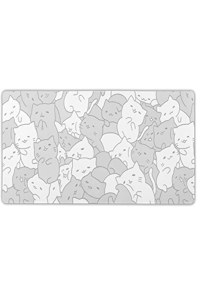 GENERAL Kastaway Gaming Mouse Pad Kawaii White Cat Design, 31.5 X 11.8 Inch, ...