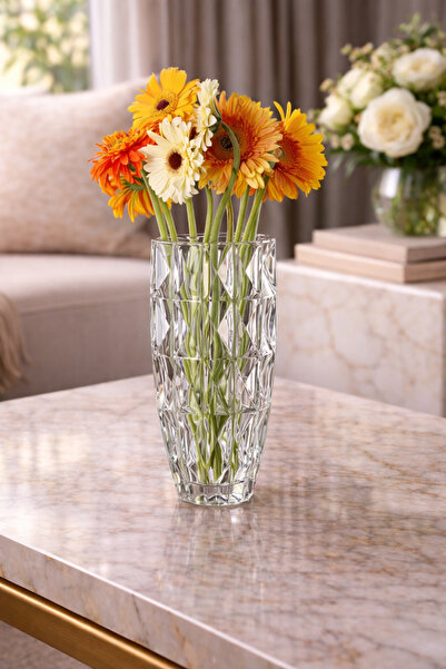 BOHEMİA CRYSTAL Vază – Model Diamant – 33 cm |   Design geometric |   Fabrica...