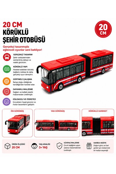 Prlk toys 20 cm Körüklü Şehir Otobüsü