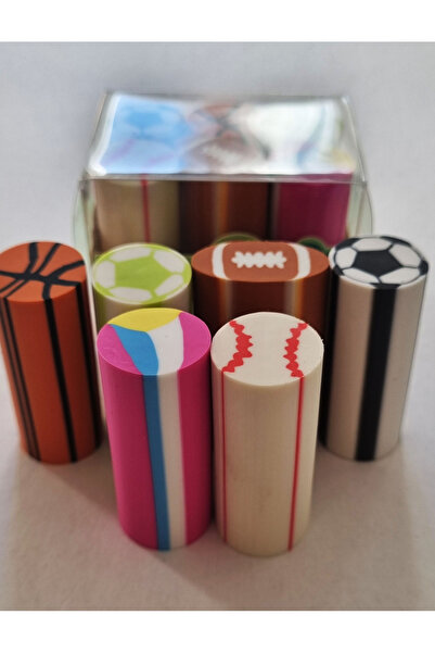 Modellino 6'lı Paket Sports Silgi / Futbol Voleybol Basketbol Beyzbol Tenis H...
