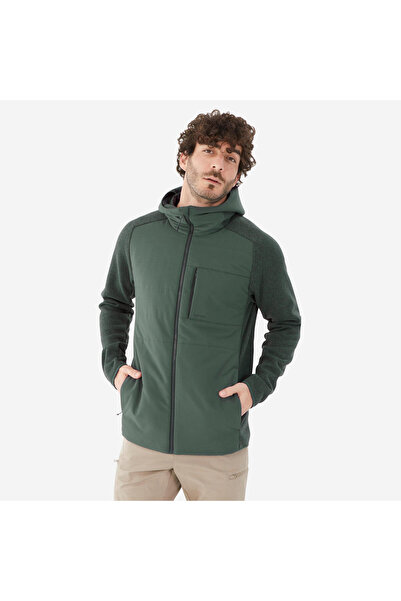 Decathlon Quechua Erkek Outdoor Sweatshirt - Yeşil - NH500 Hybride