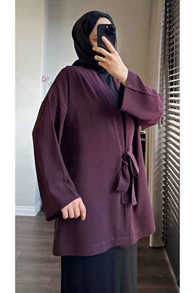 NOVEN Crepe Bow Detail Kimono