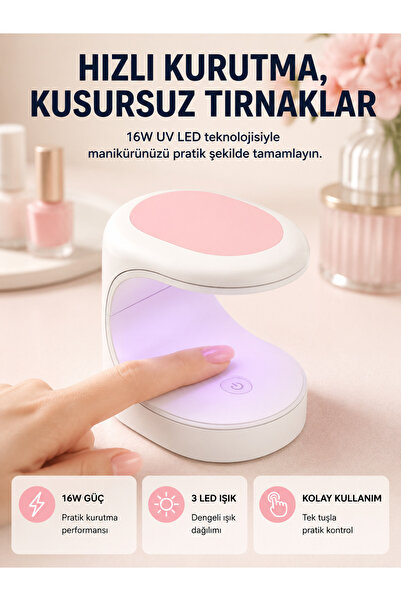 LED Mini Oje Kurutucu Taşınabilir Hızlı Kuruma Cihazı 3 LED Işıklı Yeni Nesil