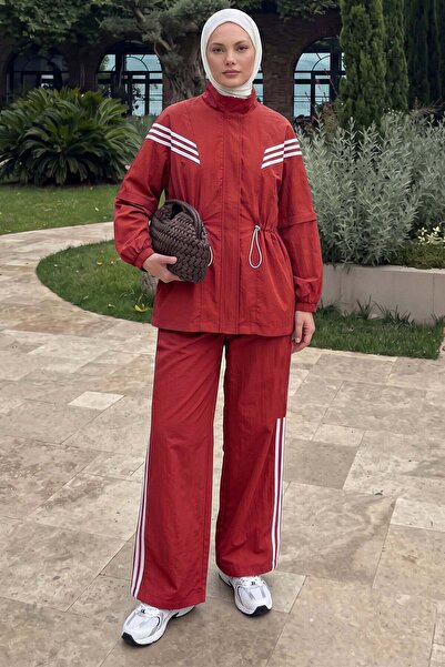 Salih Çelebi Striped Sports Suit 1717 - Red