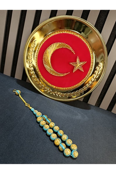 TESPİH KÖŞESİ Gold Leafed Tesbi̇rh Maskot Efe Wrist Length 14mm