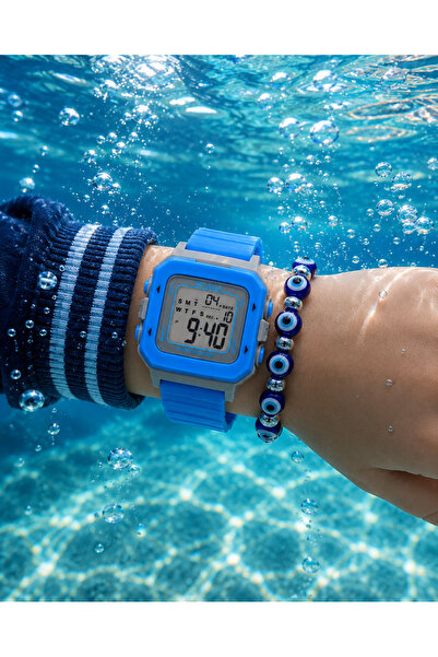 Jaga Navy Blue Children's Digital Men's Wristwatch, with Bracelet Gift, Pool ...