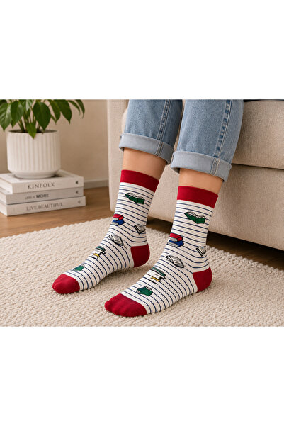 OEM Long, colorful socks, book pattern, universal size
