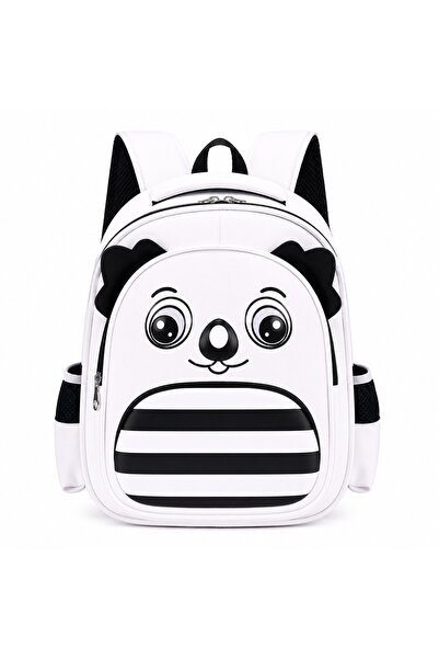 velve Ghiozdan copii pentru gradinita cu animalute 3D, 32 x 27 cm, Panda alb-...