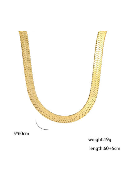 Peach Jewelry Αλυσίδα Κολιέ Ανοξείδωτο Ατσάλι 304 Επιχρυσωμένο 60+5εκ 5χιλ.